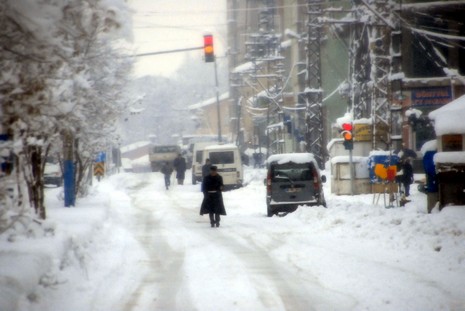 Yüksekovada dün Sabah saatlerinde etkili olmaya başlayan kar yağışı hayatı durma noktasına getirdi.