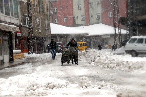 Yüksekovada dün Sabah saatlerinde etkili olmaya başlayan kar yağışı hayatı durma noktasına getirdi.