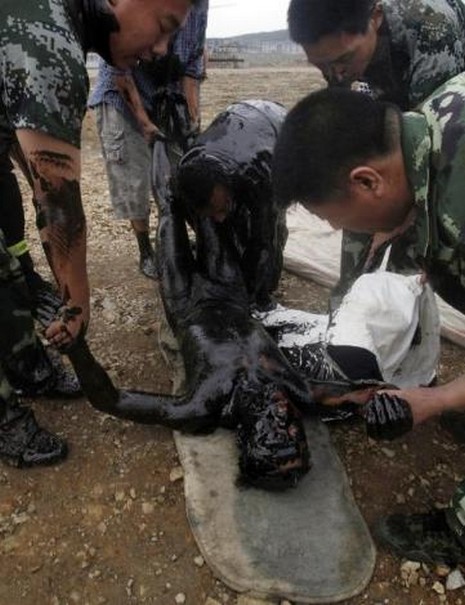 Dünya, Meksika Körfezi'ndeki çevre felaketinden sonra yeni bir felaketle karşı karşıya. Çin'de ülke tarihinin en büyük petrol sızıntısında, okyanus üzerinde şimdiden 430 kilometre kareden fazla bir alan zifiri siyaha büründü.