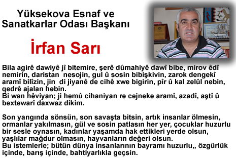 Yüksekova'da Barış, Kardeşlik kokan bayram mesajları...