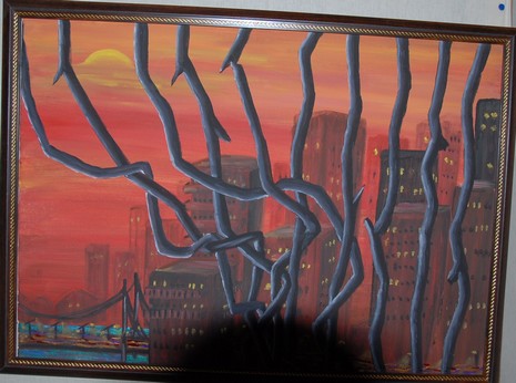 5 Mayıs İlköğretim Okulu Görsel Sanatlar Öğretmeni Seyhan Göztepe tarafından hazırlanan Karakalem, Ebru, Suluboya ve Yağlı Boya çalışmaları davetlilerden tam not aldı.