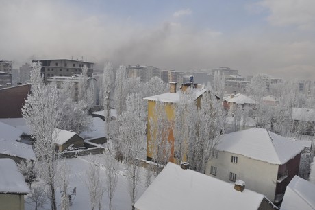 Yüksekova'da dünden beri yağan kar yağşı hayatı felç etti.