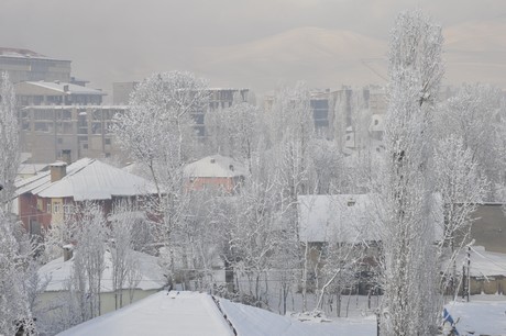 Yüksekova'da dünden beri yağan kar yağşı hayatı felç etti.