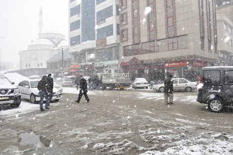 Yüksekova'da dünden beri yağan kar yağşı hayatı felç etti.