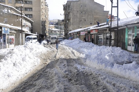 Yüksekova'da üç gündür aralıklarla yağan kar yağışı hayatı felç etti. 