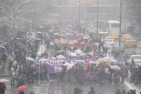 8 Mart Dünya Kadınlar Günü nedeniyle Mardin, Batman, Ankara, Mersin, İstanbul, Aydın, Ağrı, Muş, Van, Kars, Erzurum ve Hakkari'de düzenlenen miting ve etkinlere katılarak alanları gökkuşağı rengine büründüren onbinlerce kadın, Başbakan Erdoğan'ın 