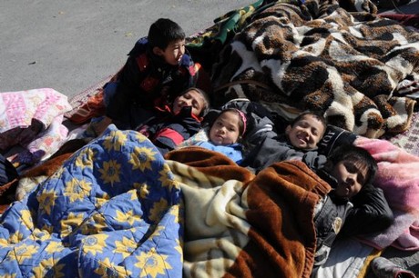 Deprem bölgesinde sabah saatleri 
