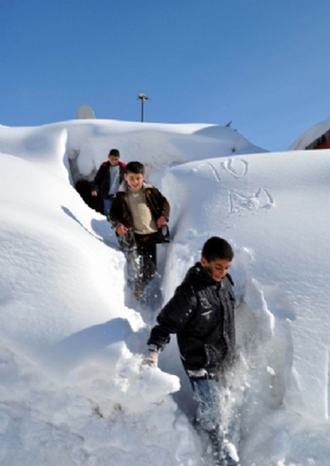 Bingöl'ün Yedisu ilçesindeki vatandaşlar kara gömülen evleri karıştırmamak için ilginç bir yönteme başvurdu.