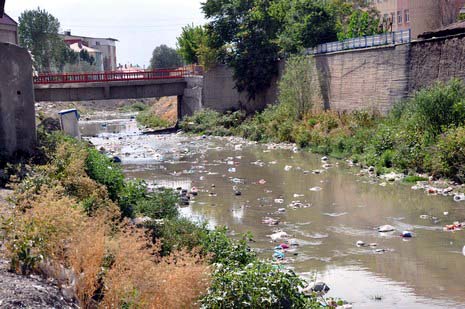 Hakkarinin Yüksekova ilçesinde çarşı merkezi içinde giden dere yatağı insan sağlığını tehdit ediyor. Mikrop yuvası haline gelen dere yatağı vatandaşların tepki gösteriyor.