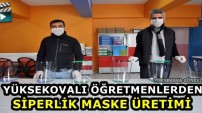 Yüksekovalı Öğretmenlerden Siperlik Maske Üretimi