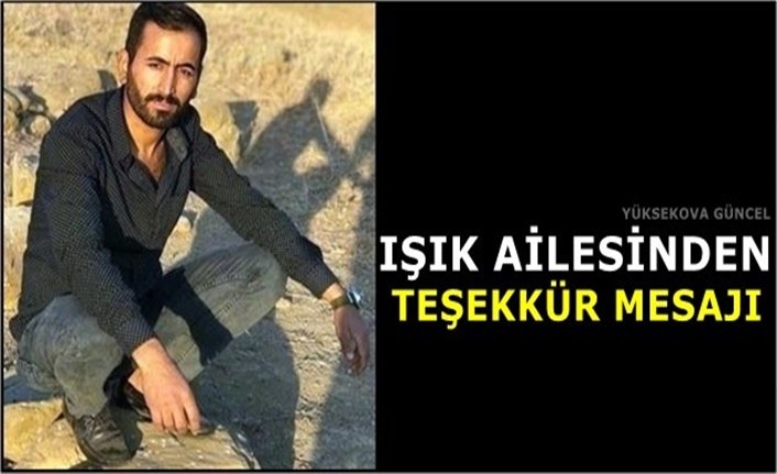 Işık Ailesinden Teşekkür Mesajı