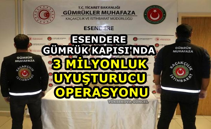 Esendere Gümrük Kapısı'nda 3 milyonluk uyuşturucu operasyonu
