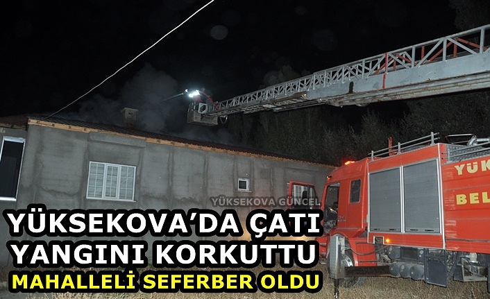 Yüksekova’da Çatı Yangını Korkuttu, Mahalleli Seferber Oldu