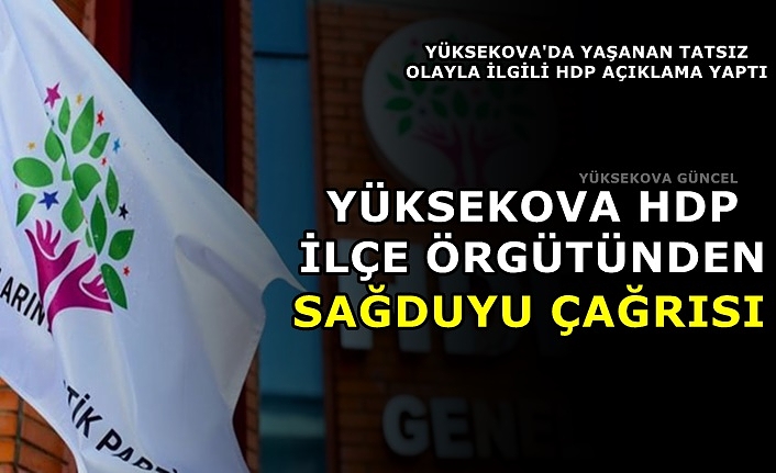 Yüksekova HDP İlçe Örgütünden Sağduyu Çağrısı