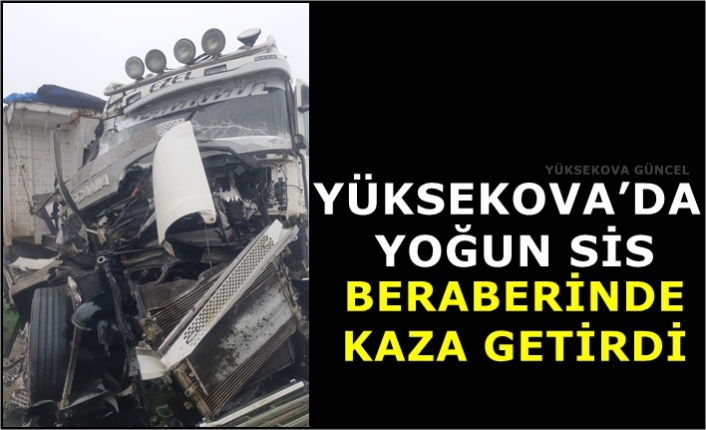 Yüksekova’da Yoğun Sis Beraberinde Kaza Getirdi