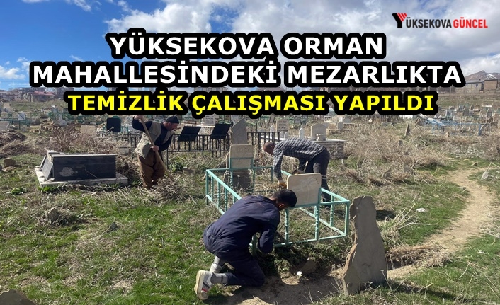 Yüksekova Orman Mahallesindeki Mezarlıkta Temizlik Çalışması Yapıldı