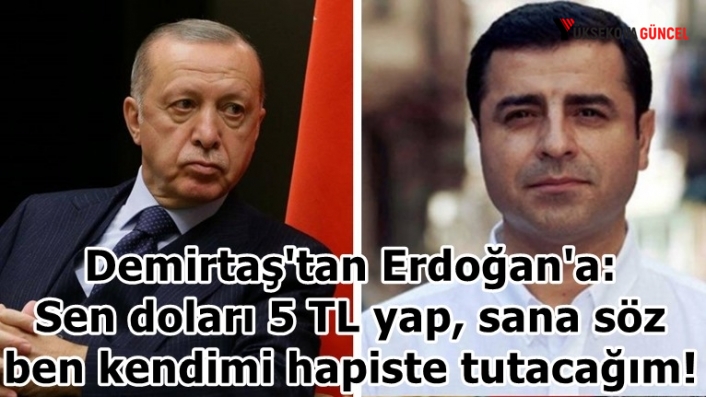 Demirtaş'tan Erdoğan'a: Sen doları 5 TL yap, sana söz ben kendimi hapiste tutacağım!