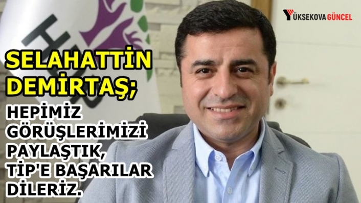 Selahattin Demirtaş: Hepimiz görüşlerimizi paylaştık, TİP'e başarılar diliyoruz