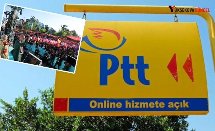 PTT sosyal medya hesabından AKP mitingini paylaştı