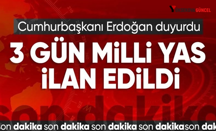 Türkiye'de 3 Günlük Yas İlan Edildi