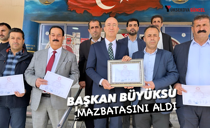 Esendere Belediye Başkanı Dırbaz Büyüksu mazbatasını aldı