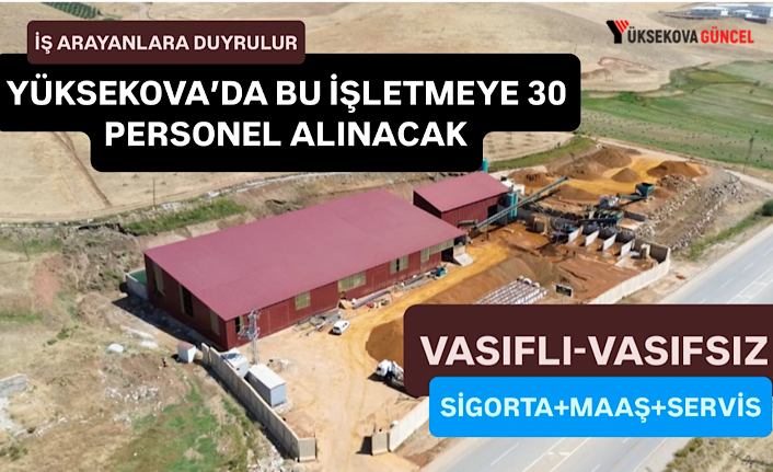 Yüksekova'da Madencilik Sektöründe İstihdam: CE-KAY Madencilik 30 Personel Alacak