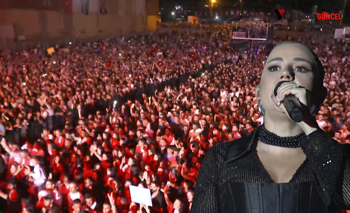 Merve Özbey Yüksekova'da konser verdi