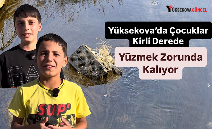 Yüksekova’da Çocuklar Kirli Derede Yüzmek Zorunda Kalıyor
