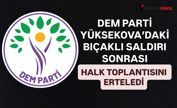 DEM Parti, Yüksekova’daki Bıçaklı Saldırı Sonrası Halk Toplantısını Erteledi