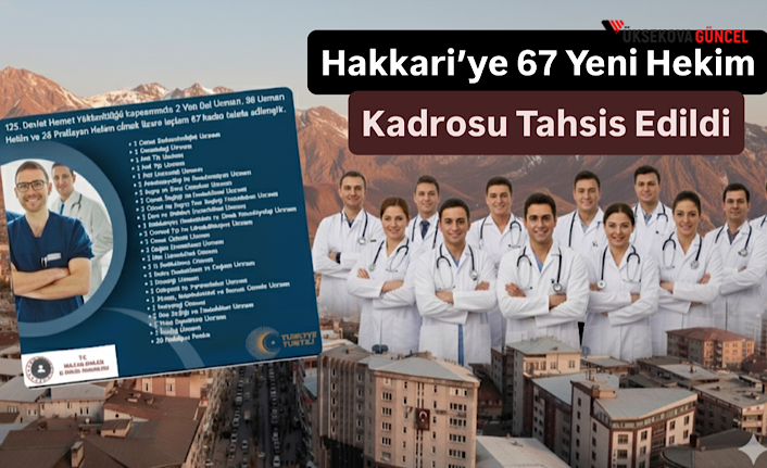 Hakkari’ye 67 Yeni Hekim Kadrosu Tahsis Edildi