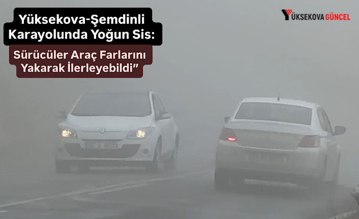 Yüksekova-Şemdinli Karayolunda Yoğun Sis: Sürücüler Araçların Farlarını Yakarak İlerleyebildi”