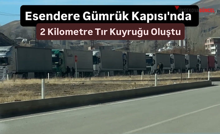 Esendere Gümrük Kapısı'nda 2 Kilometrelik Tır Kuyruğu Oluştu
