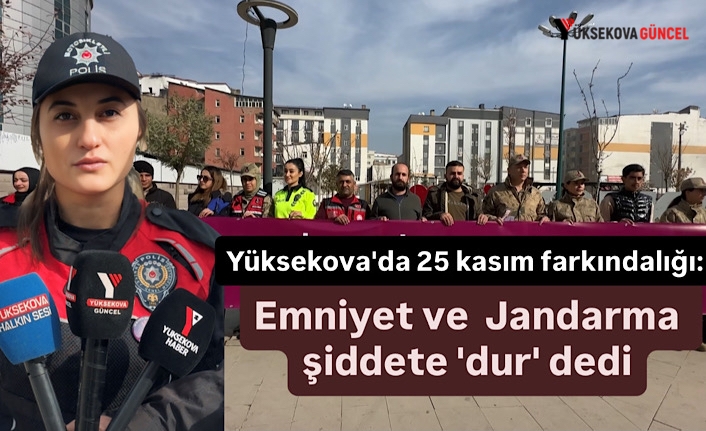 Yüksekova'da 25 kasım farkındalığı: Emniyet ve  Jandarma şiddete 'dur' dedi