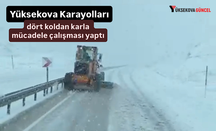 Yüksekova Karayolları dört koldan karla mücadele çalışması yaptı