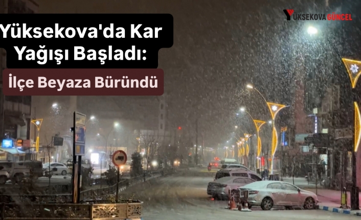 Yüksekova'da Kar Yağışı Başladı: İlçe Beyaza Büründü