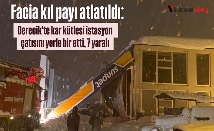 Facia kıl payı atlatıldı: Derecik'te kar kütlesi istasyon çatısını yerle bir etti, 7 yaralı