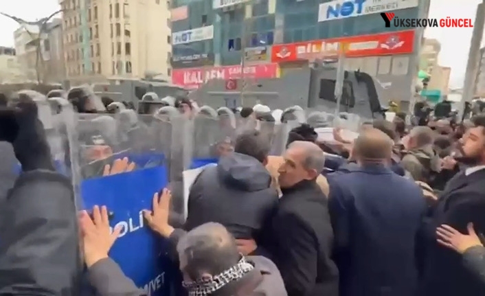 Van’da yürüyüşe polis müdahalesi: Yerine kayyım atanan Zeydan ve Van Barosu Başkanı Özaraz gözaltında