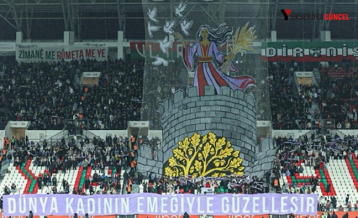 Amedspor-Serikspor maçı: ‘Dünya kadının emeğiyle güzelleşir’