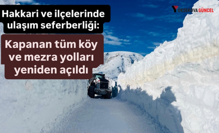 Hakkari ve ilçelerinde ulaşım seferberliği: Kapanan tüm köy ve mezra yolları yeniden açıldı