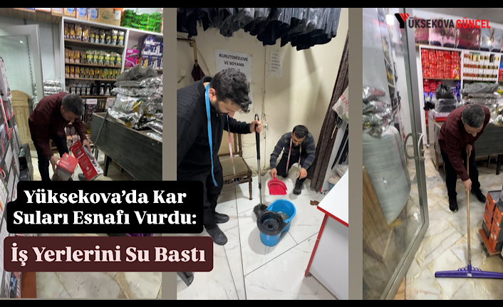Yüksekova’da Kar Suları Esnafı Vurdu: İş Yerlerini Su Bastı