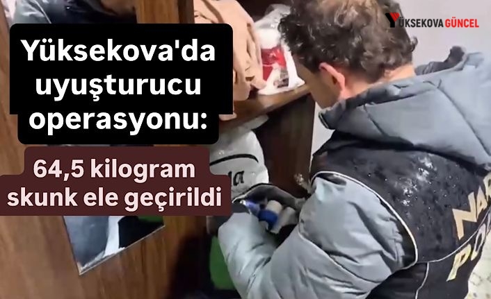 Yüksekova'da uyuşturucu operasyonu: 64,5 kilogram skunk ele geçirildi