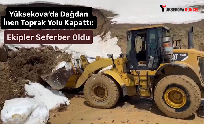 Yüksekova’da Dağdan İnen Toprak Yolu Kapattı: Ekipler Seferber Oldu