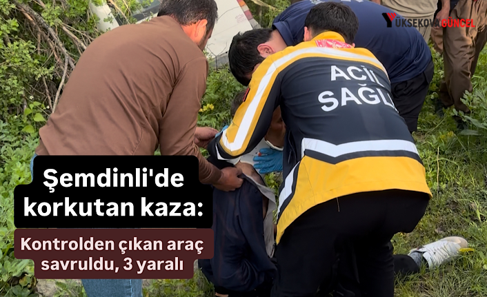 Şemdinli'de korkutan kaza: Kontrolden çıkan araç savruldu, 3 yaralı