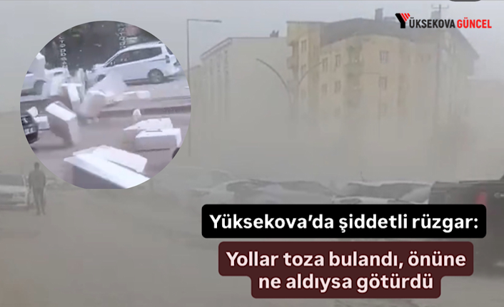 Yüksekova’da şiddetli rüzgar: Önüne ne aldıysa götürdü