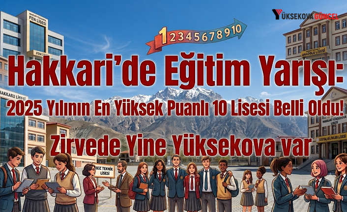Hakkari’de eğitim yarışı, 2025 yılının en yüksek puanlı 10 lisesi belli oldu: Zirvede yine Yüksekova var!
