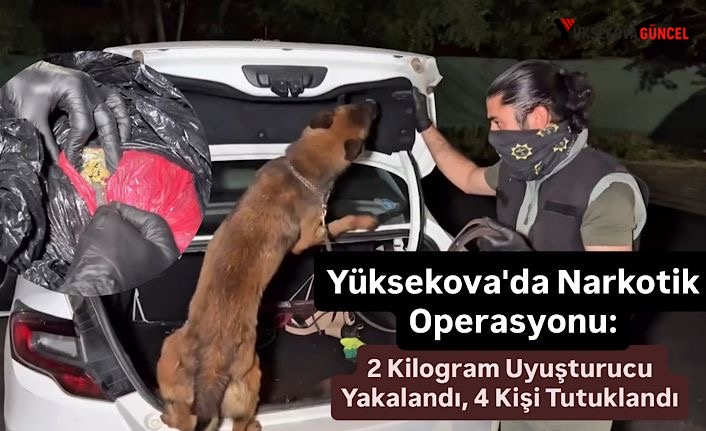 Yüksekova'da Narkotik Operasyonu: 2 Kilogram Uyuşturucu Yakalandı, 4 Kişide Tutuklandı