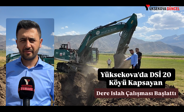 Yüksekova'da DSİ 20 Köyü Kapsayan Dere Islah Çalışması Başlattı