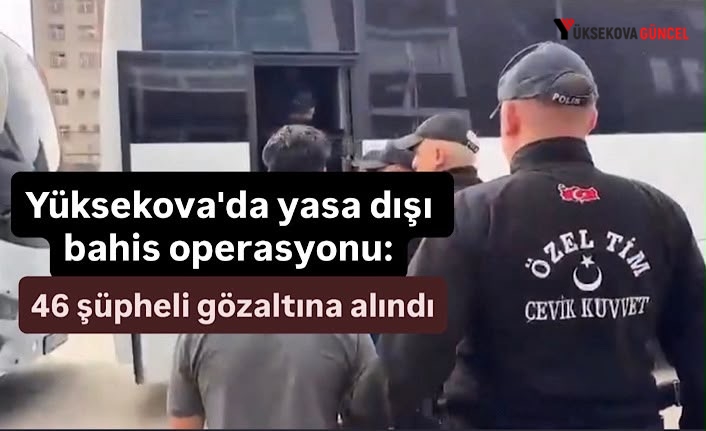 Yüksekova'da yasa dışı bahis operasyonu: 46 şüpheli gözaltına alındı