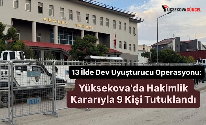 13 İlde Dev Uyuşturucu Operasyonu: Yüksekova'da Hakimlik Kararıyla 9 Kişi Tutuklandı