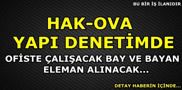 Bu bir iş ilanıdır...